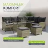Juskys Polyrattan Lounge Manacor - Sofa, Tisch, Hocker & Produktbild-Vorschau 5