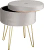 tectake® Sitzhocker mit Stauraum Ava in Samtoptik Produktbild-Vorschau 1