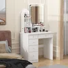 Schminktisch mit LED und Hocker, Frisiertisch mit 5 Produktbild-Vorschau 8