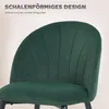 HOMCOM Esszimmerstühle 2er-Set, Samt-Optik, gebogene Produktbild-Vorschau 4