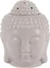 A close-up studio shot of a gray ceramic Buddha head oil burner. Anteprima dell’immagine prodotto
