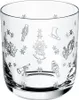 A clear glass tumbler with festive Christmas-themed etchings. Produktbild-Vorschau