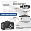 Instructions for assembling a pop-up gazebo. Voir les images du produit
