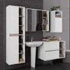 Badezimmer-Hängeschrank VAMI mit Spiegel Weiß, Sonoma Eiche Produktbild-Vorschau 6