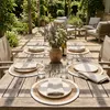 6er Set Boho Platzset Rattan Natur Weiß 29cm - rundes Produktbild-Vorschau 2