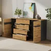 Merax Sideboard mit Holzoptik, Wohnzimmerschrank mit 2 Produktbild-Vorschau 4