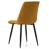 A single mustard yellow upholstered chair with black legs, shown from the back against a white background. Náhled obrázku produktu
