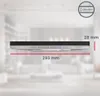 A side view of a slim LED panel with dimensions indicated. Voir les images du produit
