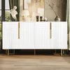 Sideboard Weiß Gold 152x40x75 cm - Moderne Anrichte mit Produktbild-Vorschau 2