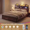 COSTWAY Rama łóżka 200 x 160 cm, łóżko z diodami LED, Podgląd zdjęcia produktu 6