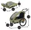 Remorque vélo 2en1 - pour 2 enfants - vert Voir les images du produit 3