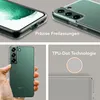 A collage of images showing a transparent phone case for a Samsung Galaxy S22, highlighting its features. Anteprima dell’immagine prodotto