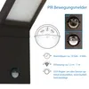 Diagrams and text explaining the features of an LED outdoor wall light with a motion sensor. Produktbild-Vorschau