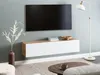 BELIANI Závesná skrinka pod TV biela a hnedá 140 cm tv Náhľad obrázku produktu 2