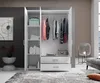 Kleiderschrank "Ivar" in Weiß mit 2 Schubladen und 3 Türen. Produktbild-Vorschau 5