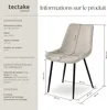 Lot de chaises de salle à manger Monroe aspect velours - Voir les images du produit 6