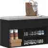 vidaXL Schuhbank 80 x 30 x 45 cm Holzwerkstoff Schwarz Produktbild-Vorschau 3