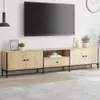 vidaXL TV-Schrank mit Schublade Sonoma-Eiche 200x25x44cm Produktbild-Vorschau 2
