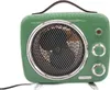 A green vintage-style electric heater with a silver grille and controls, set against a white background. Náhled obrázku produktu