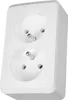 A white double electrical socket with grounding pins. Náhľad obrázku produktu