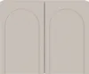 A front view of a gray sideboard with two arched doors. Anteprima dell’immagine prodotto