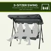Outsunny Hollywoodschaukel mit Sitzpolster, 3-Sitzer Produktbild-Vorschau 6