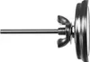 A close-up side view of a stainless steel grill thermometer with a wing nut. Produktbild-Vorschau