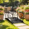 Outsunny Gartenbrücke aus Metall 120 cm Teichbrücke mit Produktbild-Vorschau 2