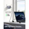 UGREEN USB-A+2*USB-C 65W GaN Worldwide Travel Fast Charger Produktbild-Vorschau 3