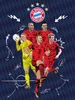 Illustration of FC Bayern Munich players with tactical diagrams and team logo. Produktbild-Vorschau