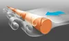 Illustration of airflow around a cylindrical object with a pointed end, showing vortex formation. Podgląd zdjęcia produktu