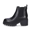 A black leather Chelsea boot with a chunky sole and heel, shown from the side against a white background. Produktbild-Vorschau
