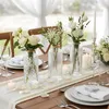 3er Set Vase Glas Klar Gold H14cm Blumenvase Transparent Produktbild-Vorschau 3