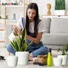 KOTARBAU® 2 pcs. pot de fleurs blanc intérieur rond ⌀ 12 cm Voir les images du produit 8
