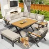 Merax Gartenmöbel Set mit X-Design und Metallrahmen, Produktbild-Vorschau 1