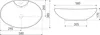 A technical drawing of a sink with dimensions indicated. Podgląd zdjęcia produktu