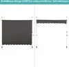 Two images of a gray awning, one fully extended and one retracted, against a white background. Anteprima dell’immagine prodotto