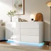 Fortuna Lai Sideboard noir brillant avec LED, meuble TV, Voir les images du produit 2