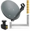 PremiumX SAT Anlage 60cm Satellitenantenne Quad LNB Produktbild-Vorschau 1