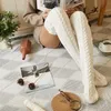 Damen Strümpfe Strick Overknee Socken Dicke Warme Überknie Produktbild-Vorschau 4