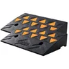 Two black rubber ramps with orange triangular patterns are shown side-by-side against a white background. Produktbild-Vorschau