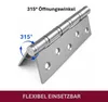 HOOZ® Skladacie závesy z nehrdzavejúcej ocele 304, 125 mm – Náhľad obrázku produktu 5