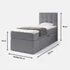 NORDELO Boxspringbett INCANTO 120x200 cm Grau Komplett-Set Produktbild-Vorschau 5