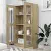 A wooden cabinet with glass doors filled with dishes and decorative items. Produktbild-Vorschau