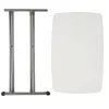 A white tabletop and a gray metal folding table base are shown separately on a white background. Produktbild-Vorschau