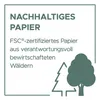 Marketing image with text and graphics about sustainable paper. Produktbild-Vorschau