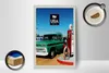 Holzschild Reise 12x18 cm Amerika Oldtimer Tanksäule PKW Produktbild-Vorschau 3