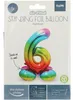 Stehender Folienballon Zahlen 28"/72cm | Rainbow Zahl: 6 Produktbild-Vorschau 2
