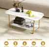 COSTWAY Couchtisch mit Faux-Marmorplatte, 2-stufiger Produktbild-Vorschau 5