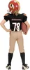 A child wearing an American football costume, holding a football. Produktbild-Vorschau